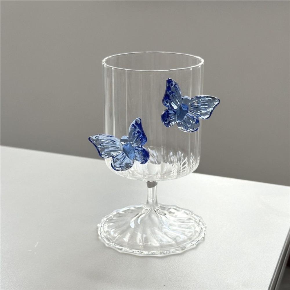 Sculptură 3D sticlă pahar fluture cocktail pahar nou cu picioare înalte șampanie