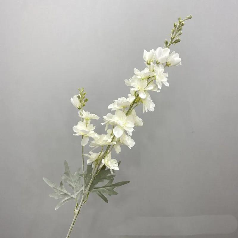 Artificial New Flowers Delphinium Flower Branch Fake Leaf Wedding Decoration Outdoor DIY For Home Decorative Vase Accessories