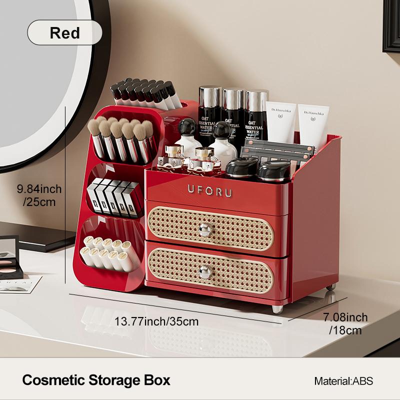 UFORU Makeup Organizer For Vanity, Countertop Organizer With Drawers, Spacious Cosmetic Display Case for Beauty Essential, Skinc