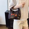Yogodlns Retro Embroidery Crossbody Bags Adjustable Shoulder Straps Fashion Bucket Purses Small Satin Handbag