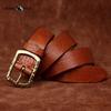 Ice Crack Bronze Buckle Thick Top Layer Cowhide Belt Men's Genuine Leather Fashion Trend Personality Jeans Belt