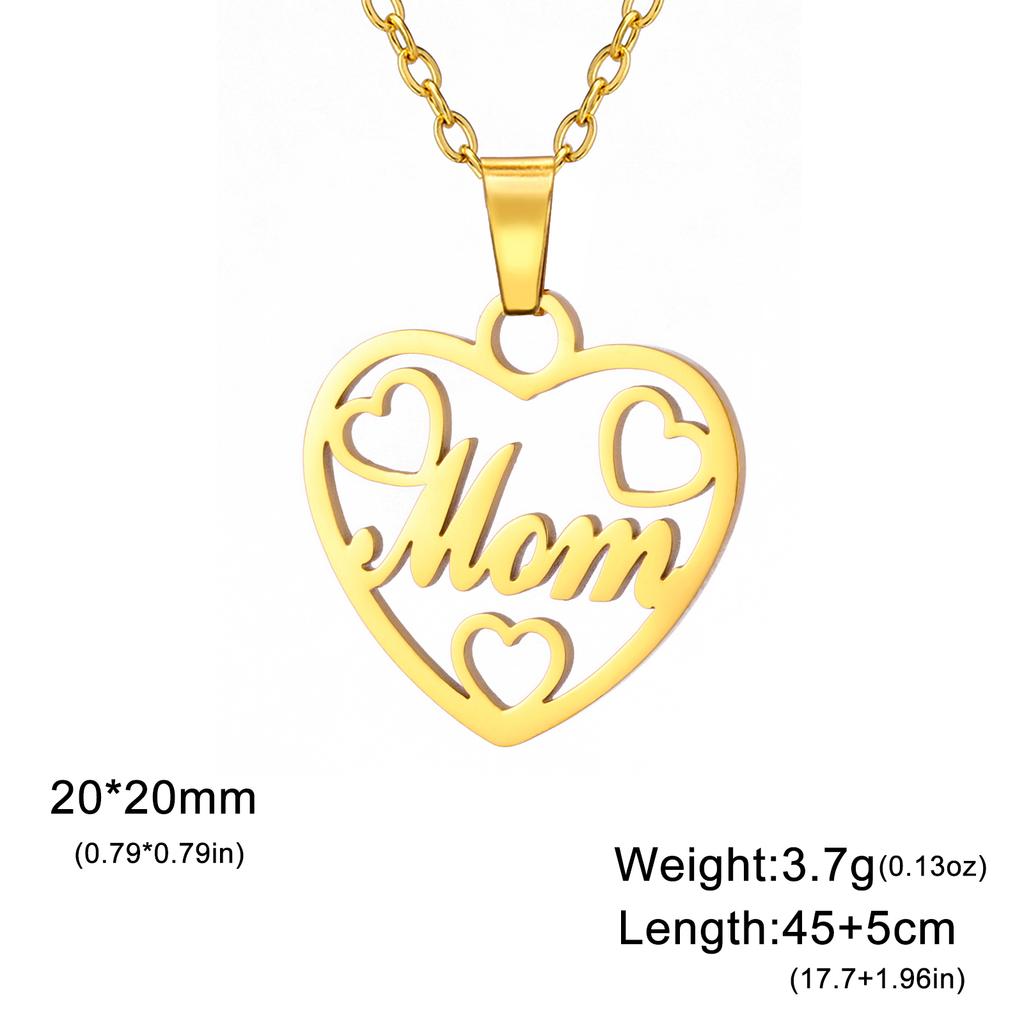 NANA MOM HOPE LOVE DREAM Pendant Stainless Steel Necklace Men and Women Fashion Valentine's Day Gift Jewelry Gift