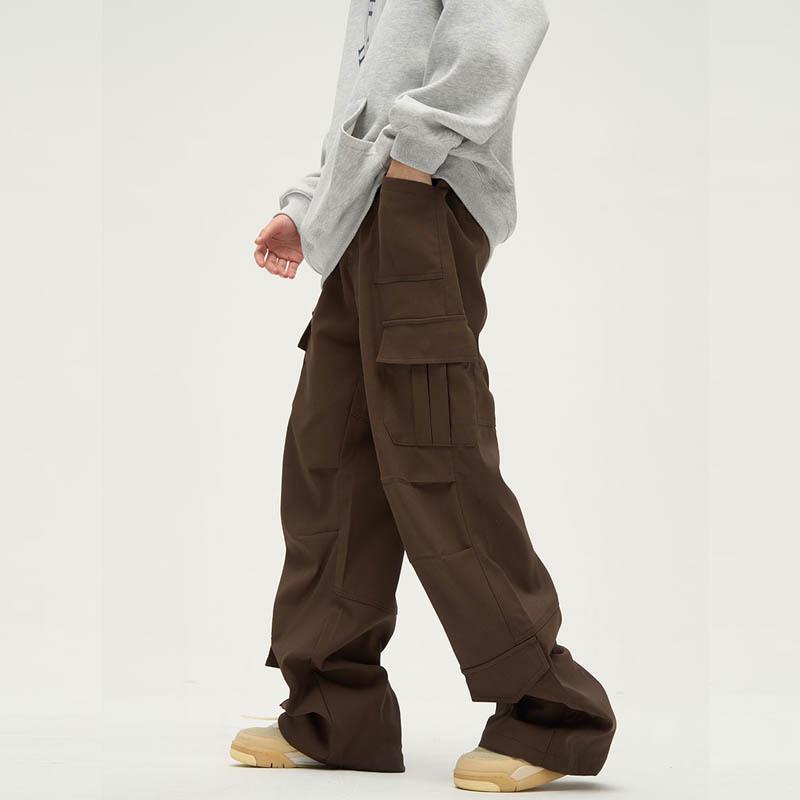 

Мужской городской хип-хоп комбинезон с широкими штанинами и множеством карманов L кофейный