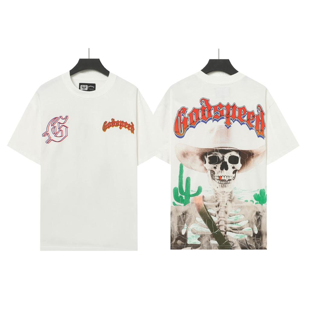 Vintage Skull Rock Band Short-Sleeve Casual Loose T-Shirt for Couples