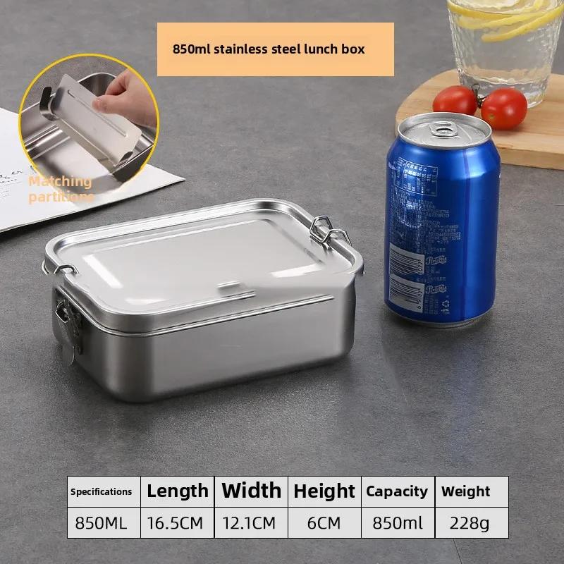 

Ланч-бокс из нержавеющей стали Металлический ланч-бокс Контейнеры для хранения еды с запирающимися зажимами Ланч-боксы для перекусов для работы, школы
