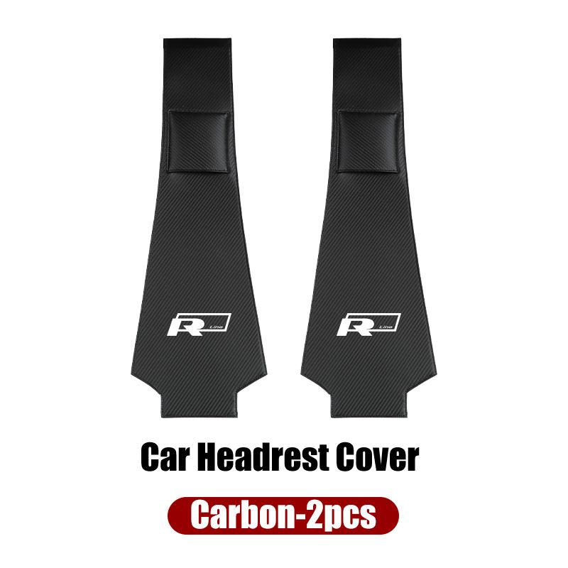 Car Leather Headrest Protective Cover Storage Bag For Volkswagen VW R Tiguan CC Jetta Polo Golf Passat T-ROC AY5
