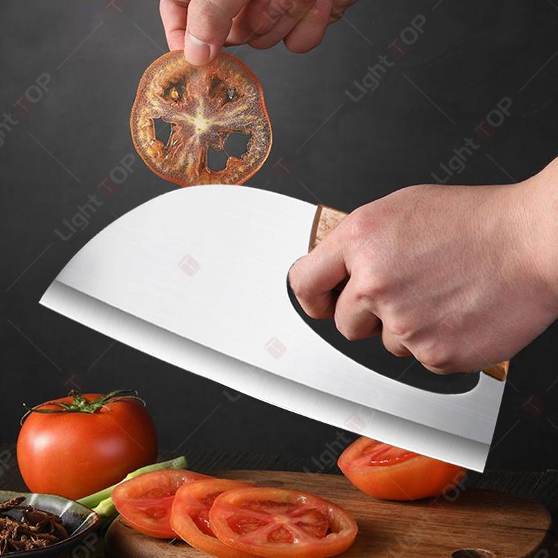 WXCOO Meat Cleaver Knife Kitchen Chef for Vegeable Meat Cutting Chopper Stainless Steel Effort Saving Kitchen Knife Accessories