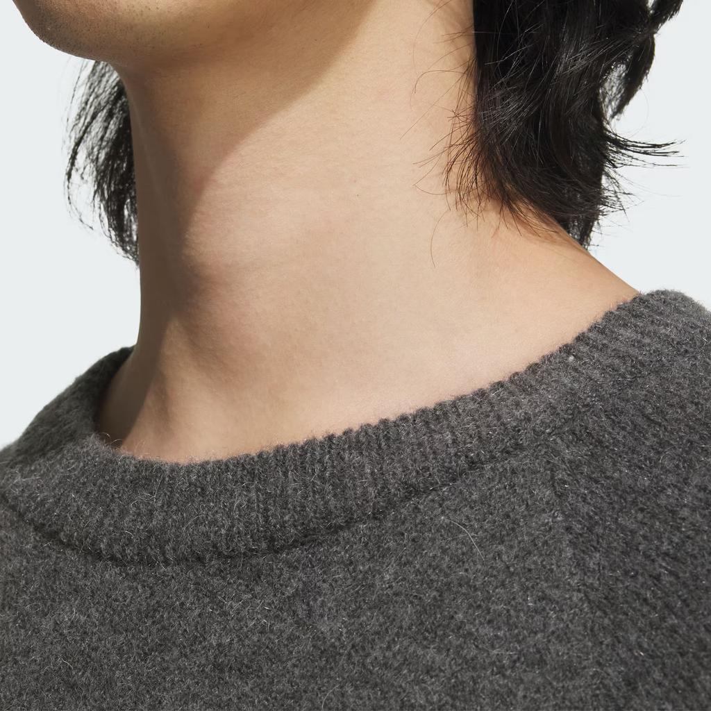 Adidas FW24 Fustl Series P Crew 2 Simple Casual Versatile Knit Sweater Men Sweater Dark-Gray JW6683