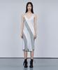 SALTY PEBBLE Raw Edge Panel Slip Dress [Sky Blue]