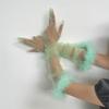 Summer Feather Gauze Thin Sunscreen Long Gloves Personality Tulle Sheer Bride Wedding Gloves Party Accessories