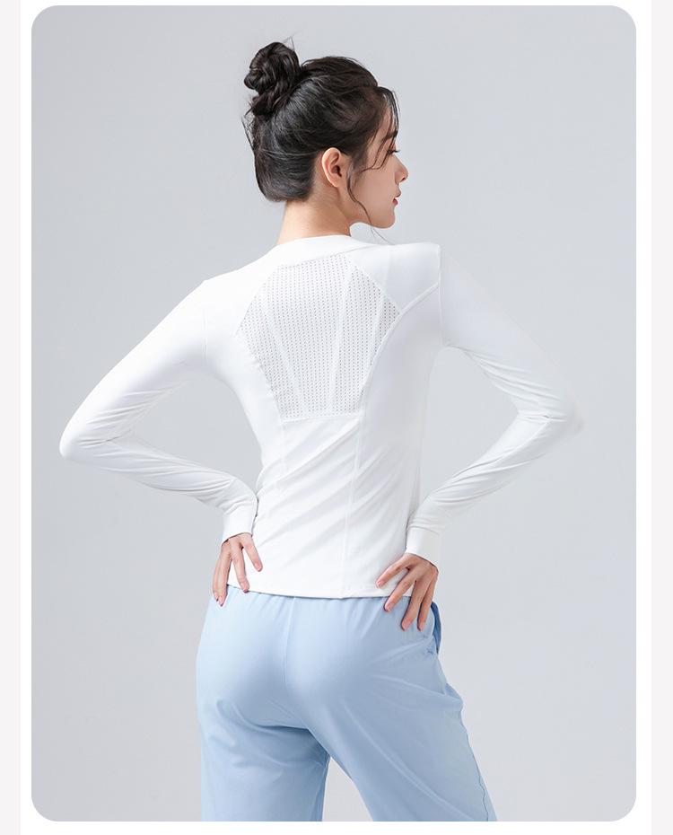 Damen Schnelltrocknendes Slim Fit Outdoor-Sportoberteil – Langarm Yoga & Lauf-Reißverschlusshemd