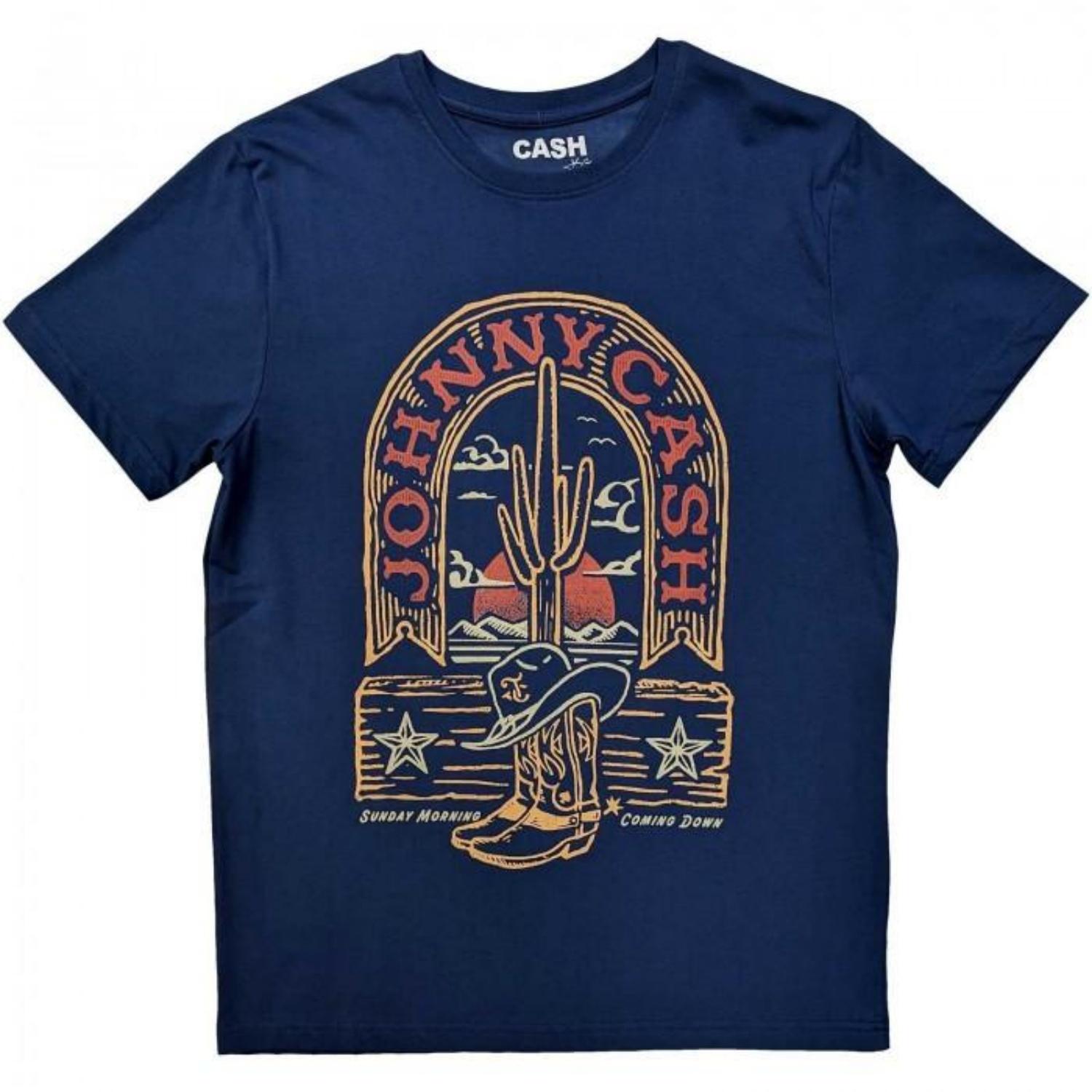 Johnny Cash Unisex Adult Sunday Morning Coming Down T-Shirt S чёрный