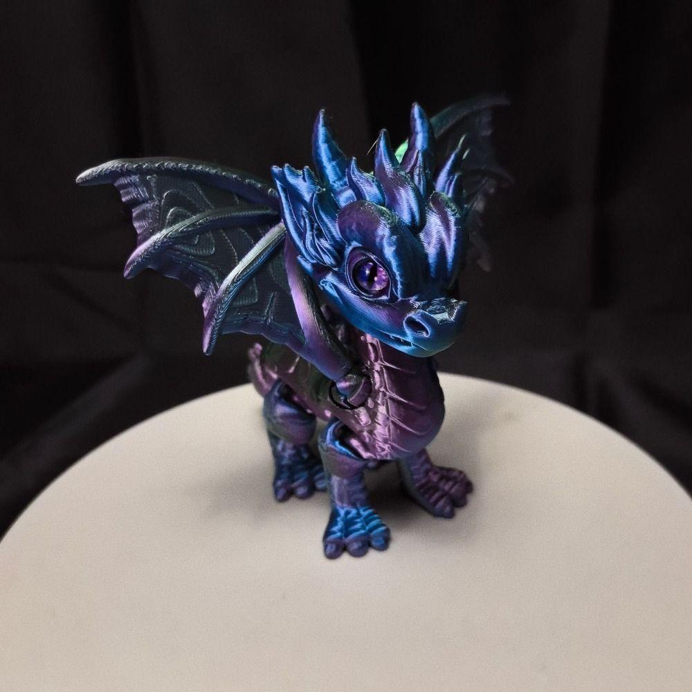 Multi-jointed Flying Dragon Figures Articulated Dragon Model Toy 3D Printed Dragon Desk Decoration