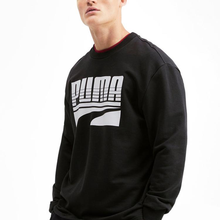 PUMA Sweatshirts Men's Black Crew Neck Moderate Regular 580905-01