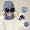 Berretto per bambini Sciarpa in due pezzi Velluto invernale Protezione per le orecchie Berretto di lana con occhiali Berretto lavorato a maglia per ragazzi Berretto da sci Skullies Berretti