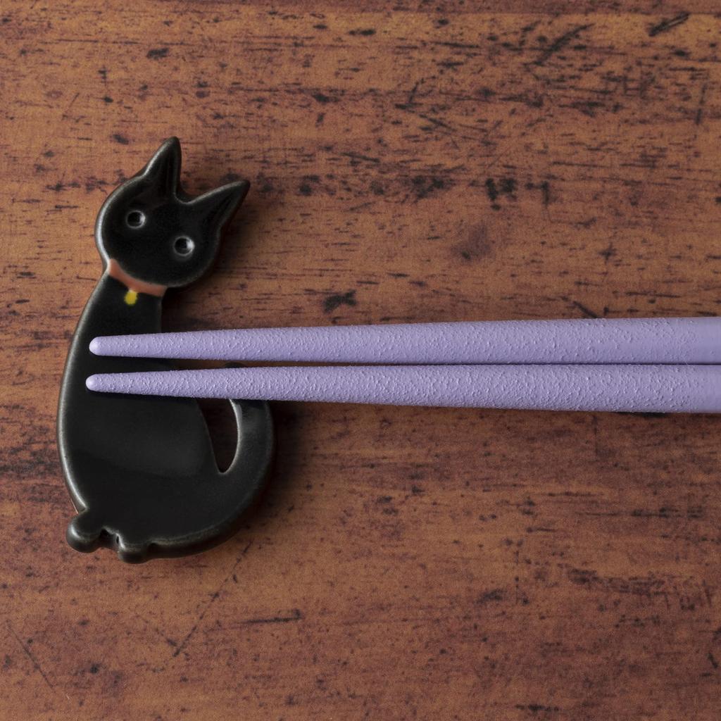 Tatara Chopstick Mino Tatara 030553 Rest, Cat, Black, Ware, Ceramic, Handmade, Hand-Formed, Style,