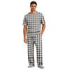 Men's Short Sleeve Pajama Set with Button Fly and Elastic Drawstring Waist for Home Loungewear