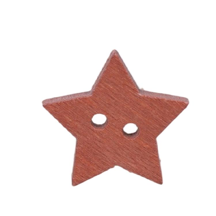 20MM Wooden Five Point Star Buttons Star Shape Sewing Buttons with 2 Hole for Dress Sweater Art Craft Sewing Knitting