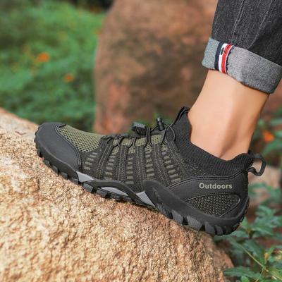 Scarpe da Trekking Outdoor Traspiranti in Flyknit da Uomo - Taglia Grande, Calzature per Guado e Sport Casual