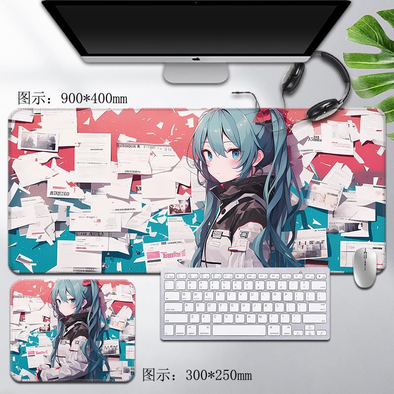 Hatsune Miku Anime Large Mouse Pad NonSlip AntiDirty Desk Mat Waterproof Keyboard Pad for Fans