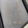 25 New Luxury Layered Lively Moon Necklace with Rhombus COCO Pendant and Round Disc