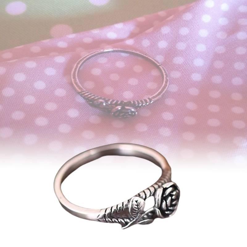 Chic Retro Gold And Silver Rose Rings Exquisite Floral Design For Women Alloy Material