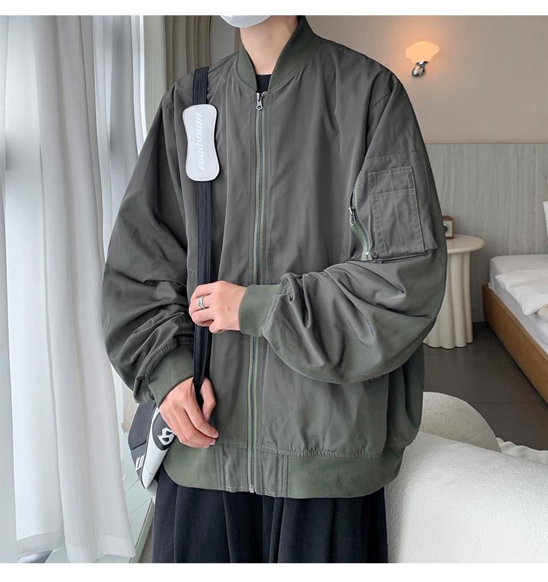 2026 Men's Versatile Casual Plus Size Stand-up Collar Jacket - Loose, Comfortable, American High Street Style for Autumn and Winter
