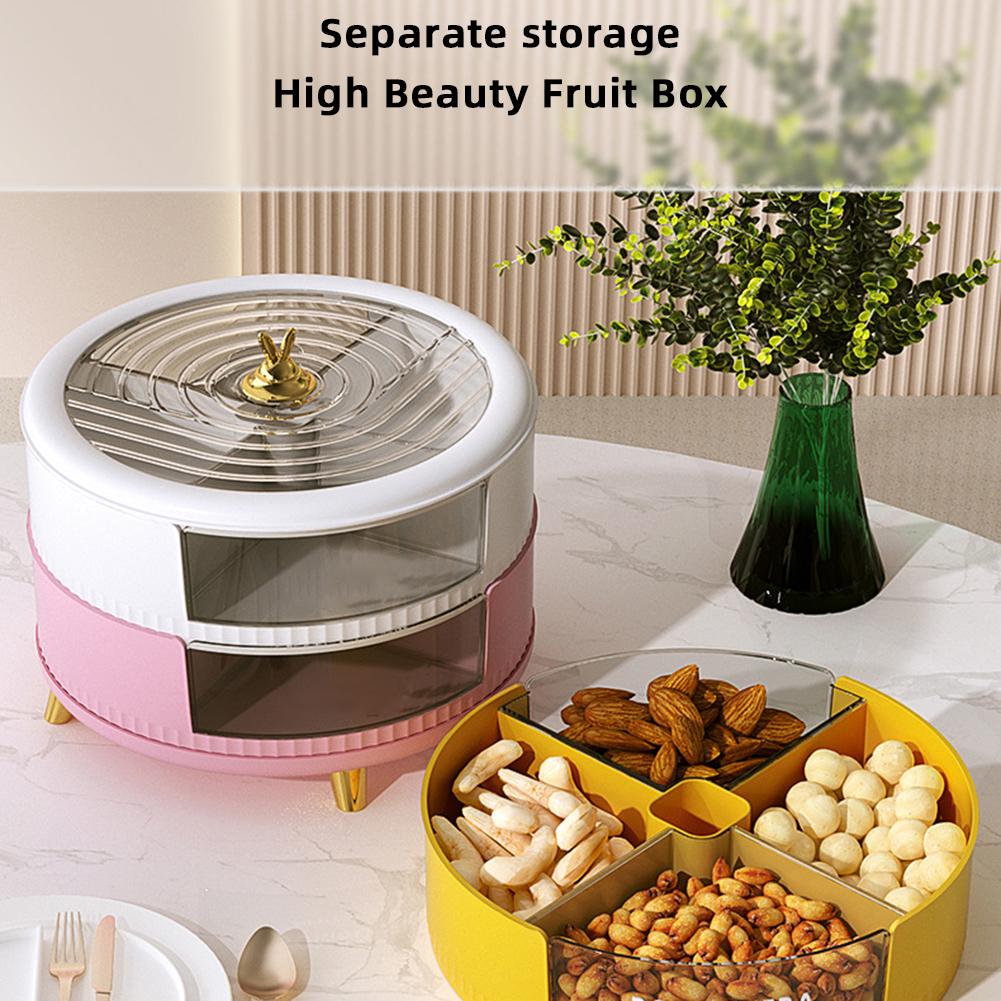 Round Shape Food Storage Tray Candys Storage Box With Lid Home Desktop Decoration