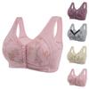 Women's Middle-aged And Elderly Large Size No Steel Ring Front Buckle Wide Shoulder Strap Soft Cotton Cup Bra