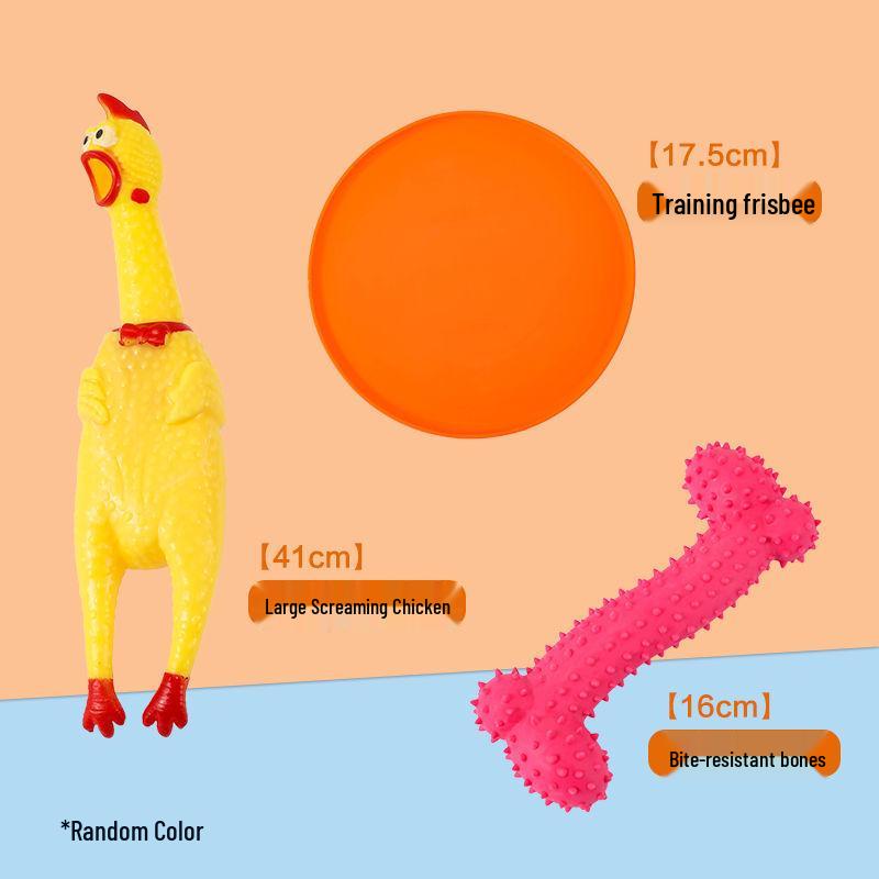 Bite-Resistant Plush Squeaky Chicken Toy for Teething Puppies and Small Dogs