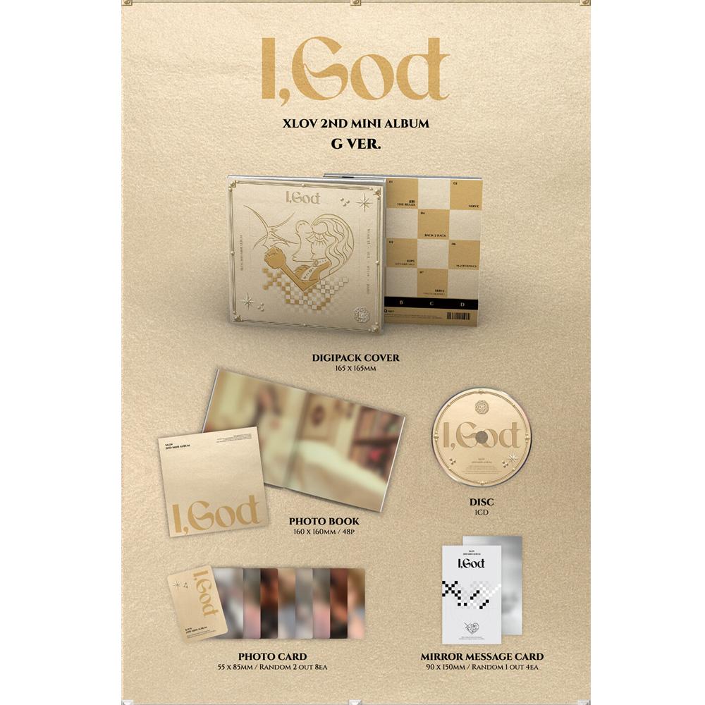 [הזמנה מוקדמת] XLOV I,God אלבום K-Pop CD כרטיס צילום רשמי סט 4 גרסאות