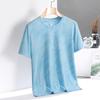 T-shirt a maniche corte mimetica in seta ghiacciata da uomo, sottile, larga, ad asciugatura rapida, per corsa, sport, elastica, taglia grande