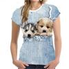 Tricouri de vară pentru femei, imprimeu vintage cu grafică de câine 3D, tricouri de sex feminin, topuri 2022 Harajuku, guler O, tricou casual supradimensionat, haine