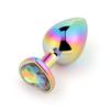 Cute Rainbow Anal Plugs Heart-shaped Metal Crystal Jewelry Small Adult Anal Plugs Female Male Couple Flirting Masturbation
