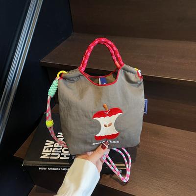 Stickerei Design Tasche Damen niedlich Cartoon Einkaufstasche große Kapazität vielseitig Pendler hoher Wert Umhängetasche