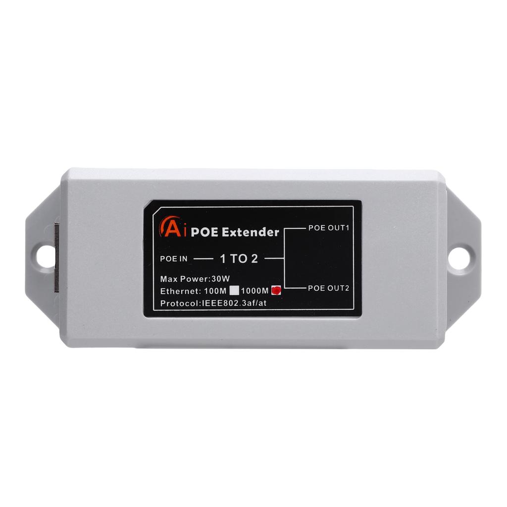 1 in 2 Out Gigabit POE Extender 1000Mbps Long Distance Transfer Plug and Play Space Saving For Home Hotel