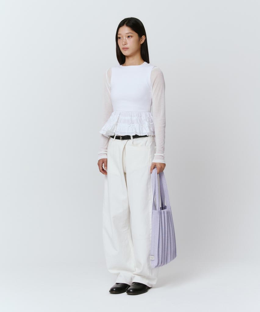 Pleatsmama New Shoulder Bag Glitter Pale Purple