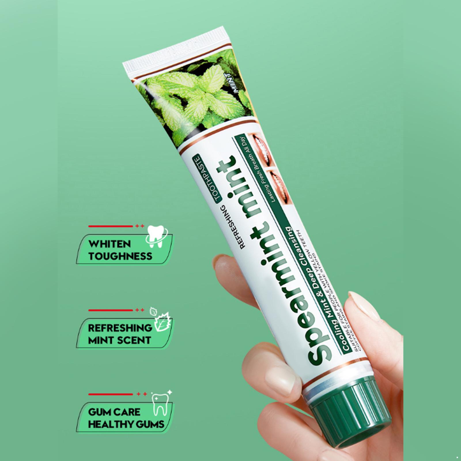 

Refreshing Spearmint Toothpaste: Cooling Teeth Cleaner for Fresh Breath and Daily Gum Care, Dental Hygiene Support One Size зелений