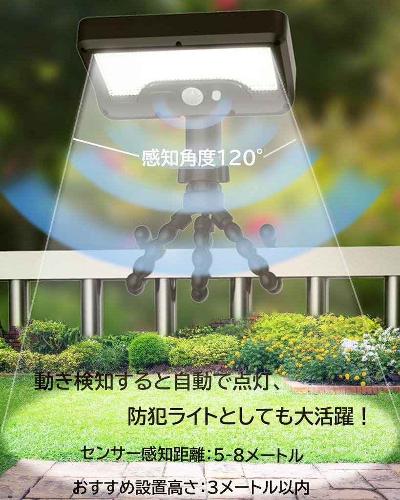 Outdoor Solar Sensor Light, Motion Sensor, Waterproof, Warm White, Warm White, Clip-on, 360° Rotation, Adjustable Angle, USB Rechargeable, 3