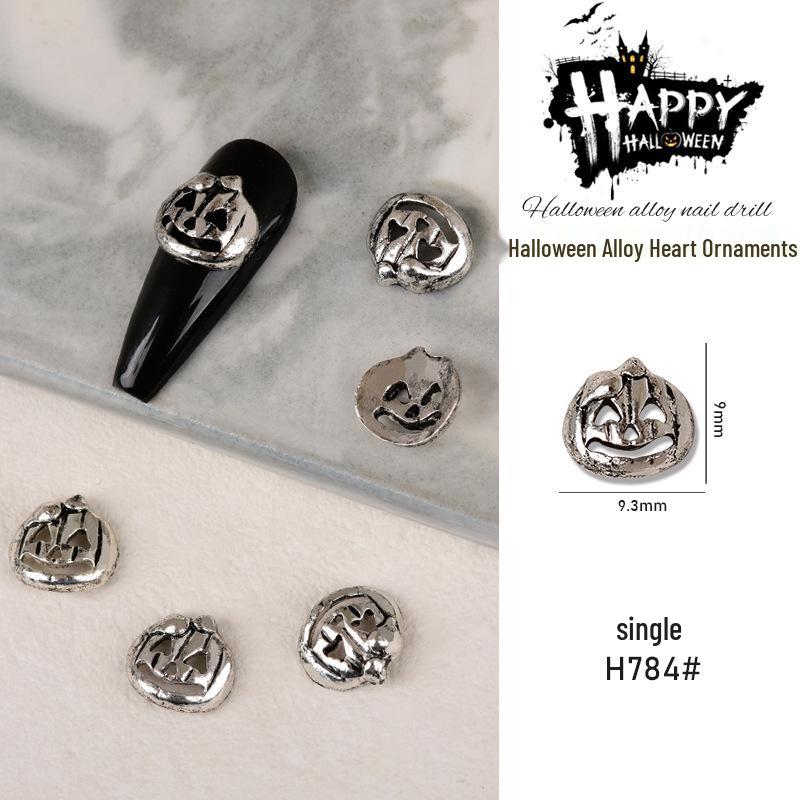 Japanese Metal Nail Art: Halloween Ghost Claw, Skull & Spider Rhinestone Stickers