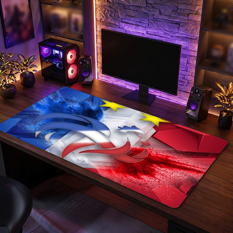 France Football Crest Mouse Pad, Extended Non Slip Rubber Desk Mat for Gaming Office Laptop Fan Gift