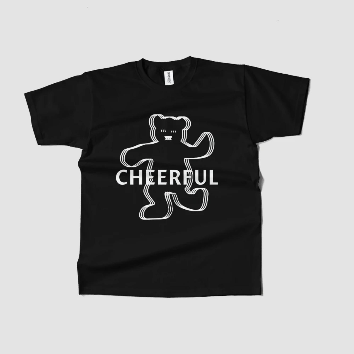 

Cheerful Bear Print T-Shirt - Black Short Sleeve Casual Tee for Men and Women - Summer Fashion Graphic Top XXXXXL чорний
