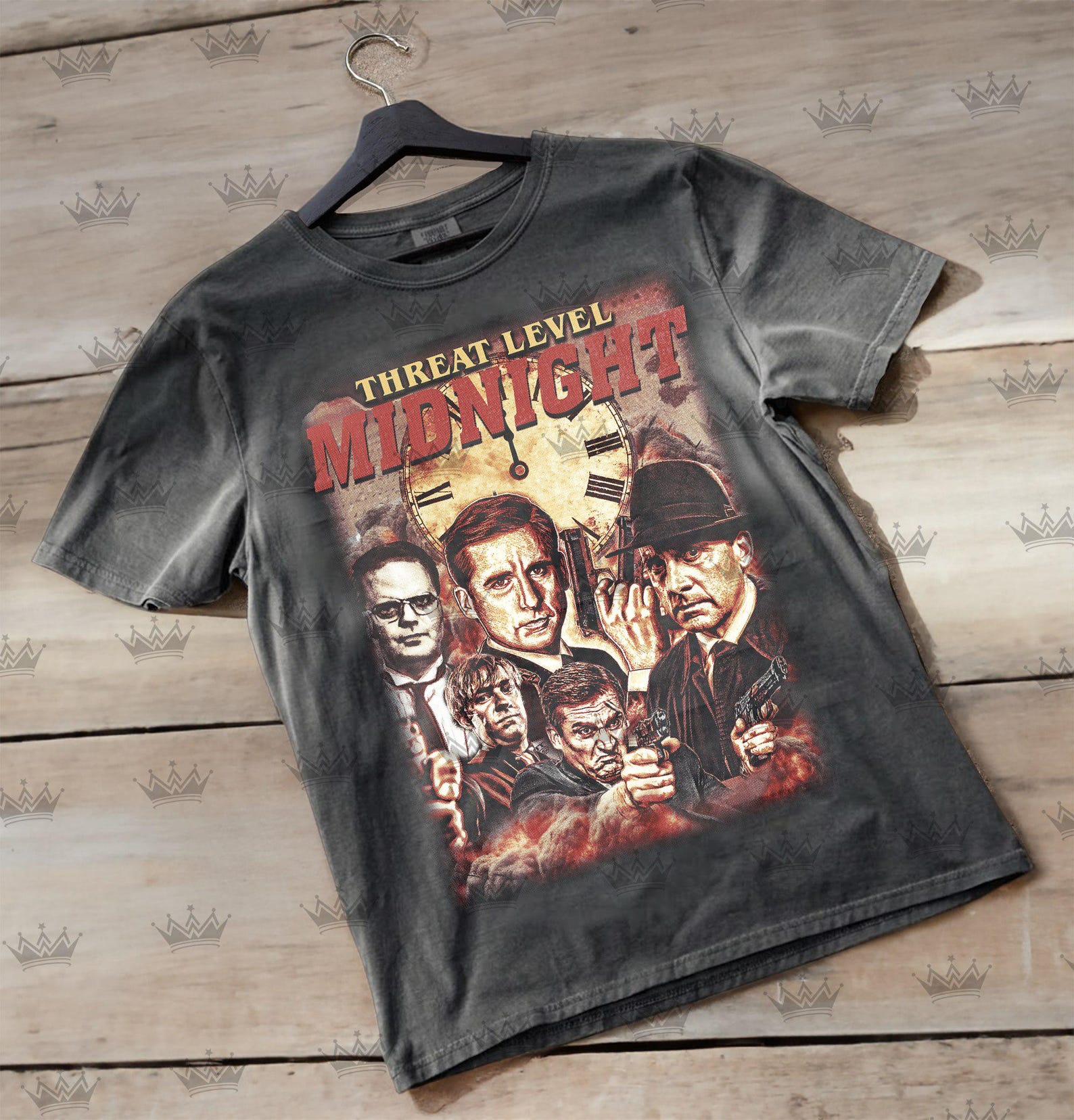 Threat Level MidnighT-Shirt, The Office Michael Scott Agent Michael Scarn Retro Tee, Dunder Mifflin TV Show Fan Gift, Funny Unisex Top ID 4XL