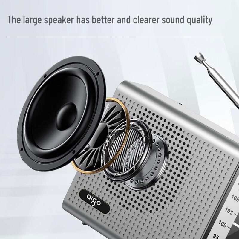 Aigo Bärbar Multifunktionsradio Spelare CN-kontakt (adapter ingår)