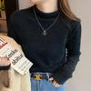 Women's Fleece-Lined Semi-High Neck Faux Mink Base Layer for Autumn/Winter