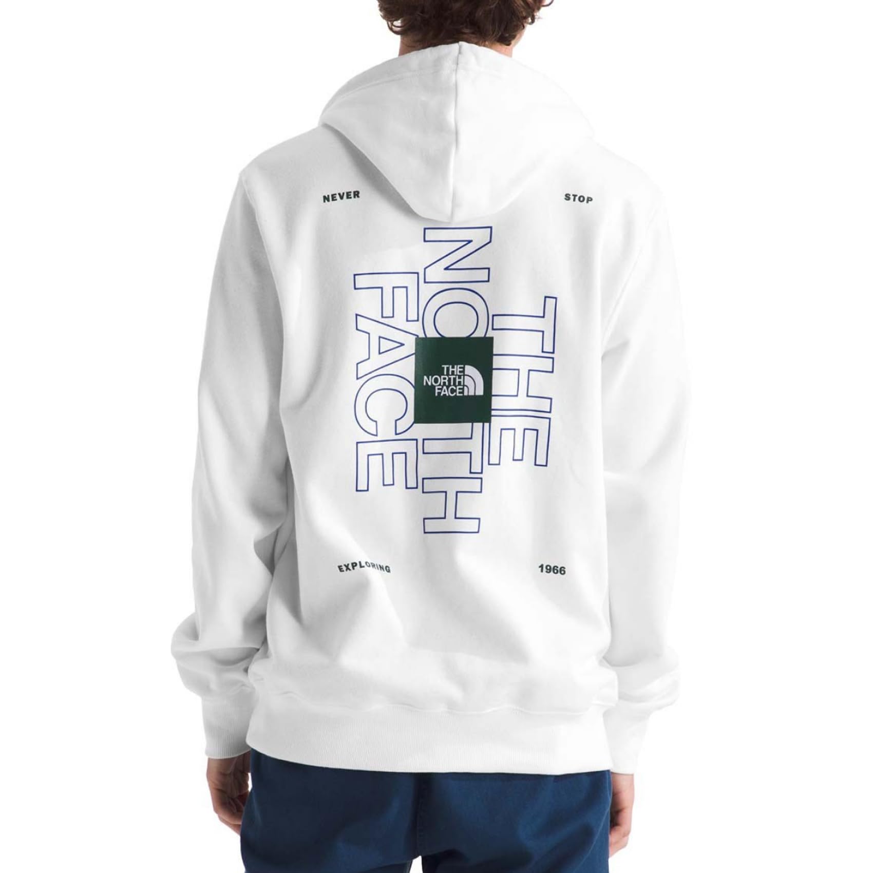 

The North Face Brand Proud TNF Size with Back Print and Fleece Men s Hoodie, White, Small, Lining.