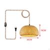 Hanging Light Fixture with Plug for Kitchen, Hotel, Bedroom Using Hemp Rope