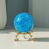 LONGWIN 60mm Ice Cracked Crystal Ball Decorative Glass Ball Home Decoration Accessories (Light Blue)