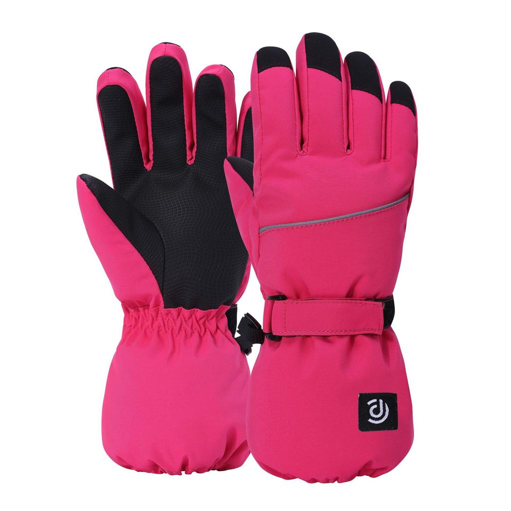 Warm Five Fingered Children's Outdoor Gloves  Winter Cycling Waterproof Student and Teenager Ski Gloves