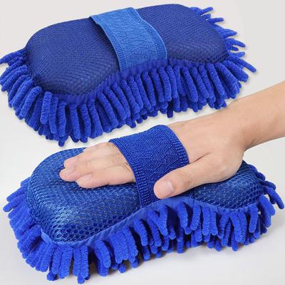 Auto Blue Mikrovlákno žinylka Houba na mytí auta Péče o mycí kartáč Pad Čisticí nástroje Auto Mycí ručník Rukavice Styling Příslušenství